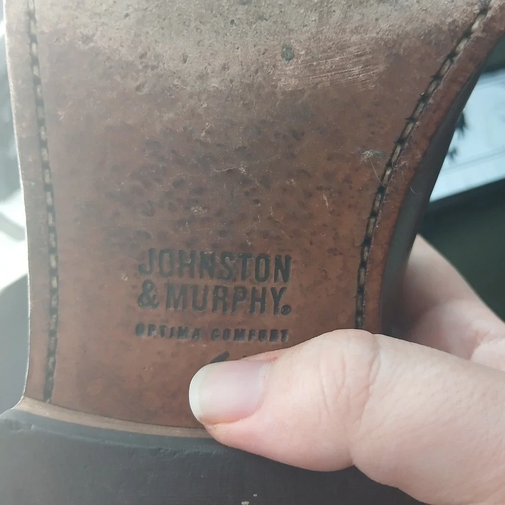 Johnston & Murphy Mens Tan Brown Leather Cap Toe Oxford‎ Dress Shoes 9.5 D